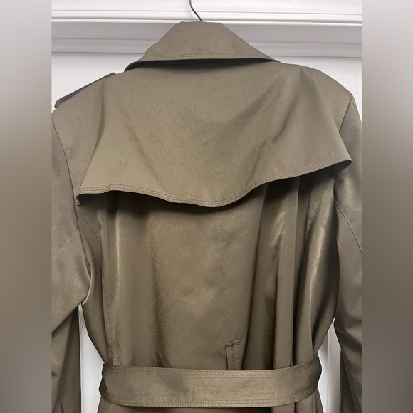 ❌SOLD❌London Fog Military Olive Green Broken Tench Coat Size XL Tortoise Buttons - Picture 8 of 13